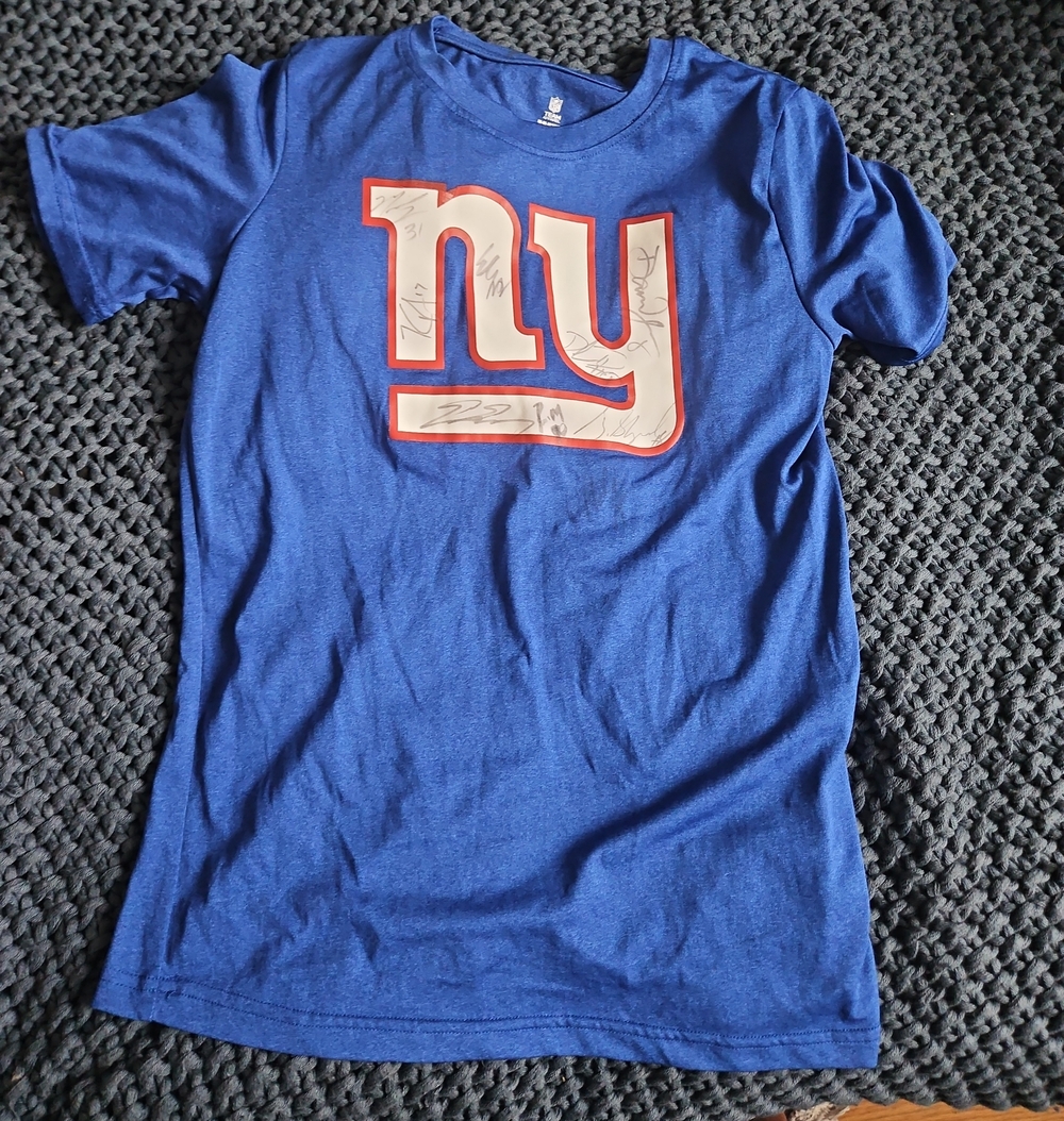 86 NY GIANTS Super Bowl XXI Champs Signed Tee